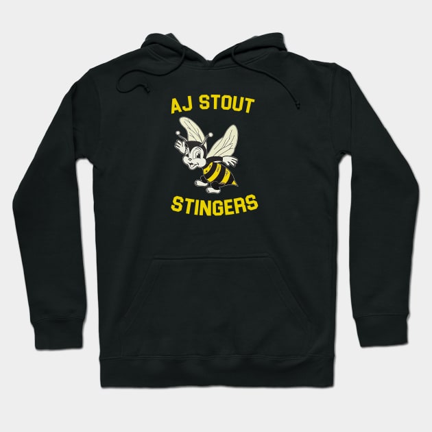 AJ Stout Elementary Stingers 80s Hoodie by TopCityMotherland